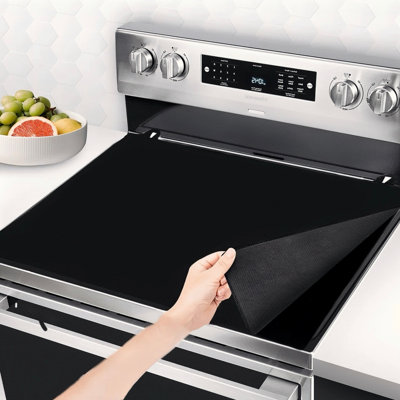 Stove Top Cover for Electric Stove, Rubber Stove Mat for Glass Top Stove, Glass Cooktop Protector, Heat-Resistant, Dishwasher Safe