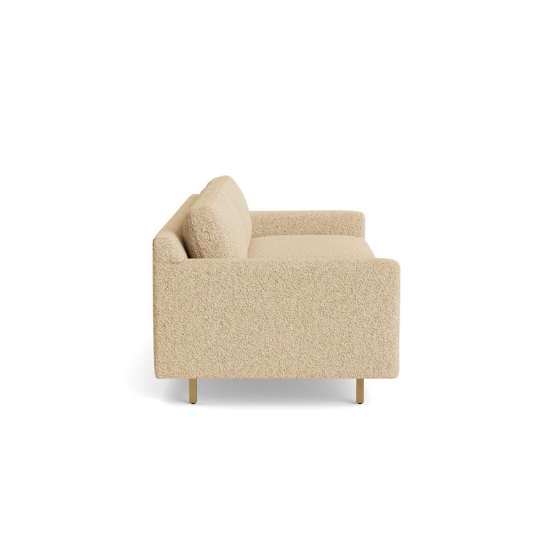 Hunter No Welt 90 Sofa with Metal Leg, Berber - Dune, Brushed Brass