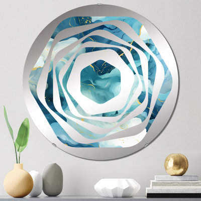 Miroir décoratif zen en marbre bleu et blanc Amorphe