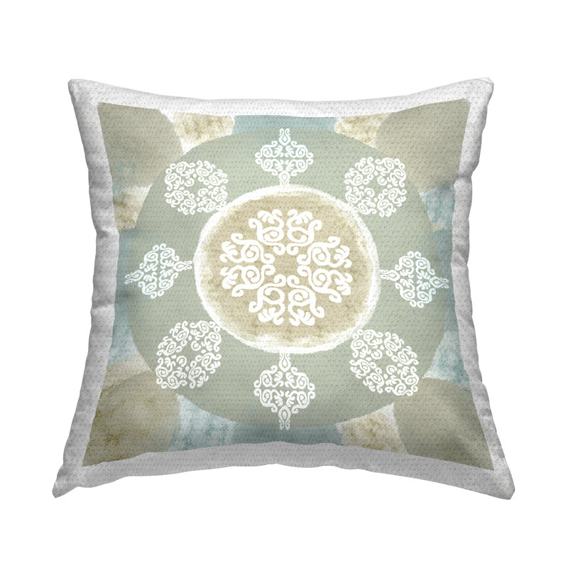 Coussin d'extérieur à motif géométrique Earthy Mute