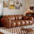 Waxed Leather Minimalist Biscuit Couch
