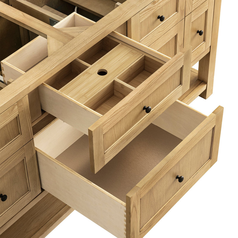 Breckenridge 72'' W Double Bathroom Vanity Base, Light Natural Oak