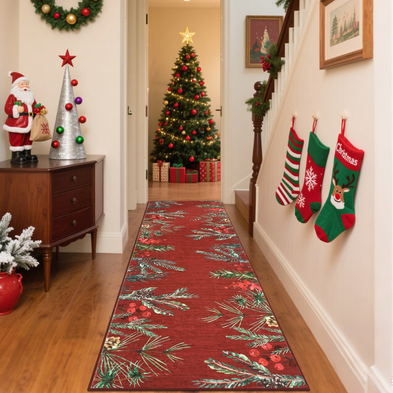 Runner cm Washable Area Rug, Red, 60*230cm