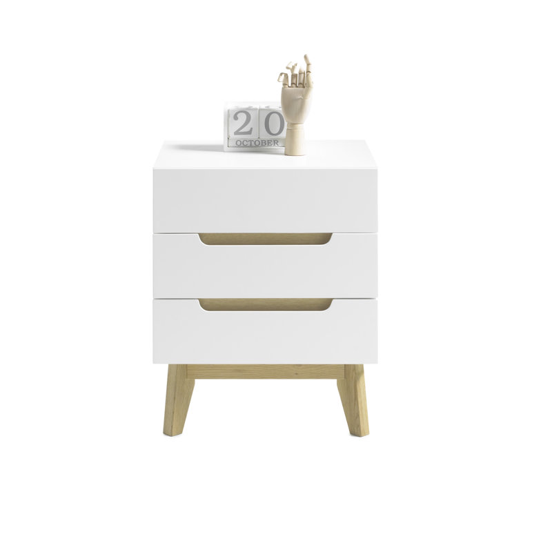 48 cm W Solid Wood Bedside Table