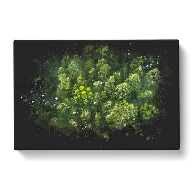 Green Tree Tops - Wrapped Canvas Painting, 30cm H x 45cm W x 4cm D