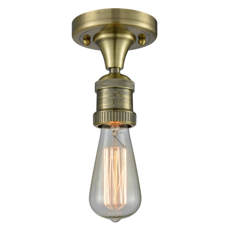 Allaryce Semi Flush Mount, Antique Brass