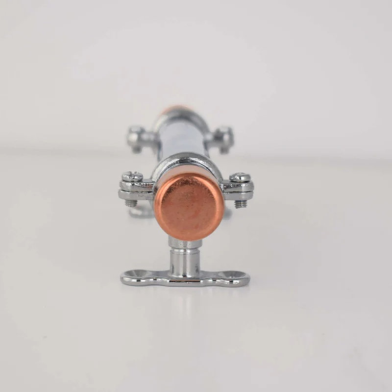 Chrome Bar Handle With Brackets (Thick-Bodied)