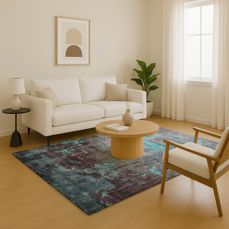 Premium Machine Washable Larrison AMF1780 Modern Rug, Rectangle 9' x 12'