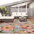 Floral Colorful Design Outdoor Rug Pink/Gray-867375005