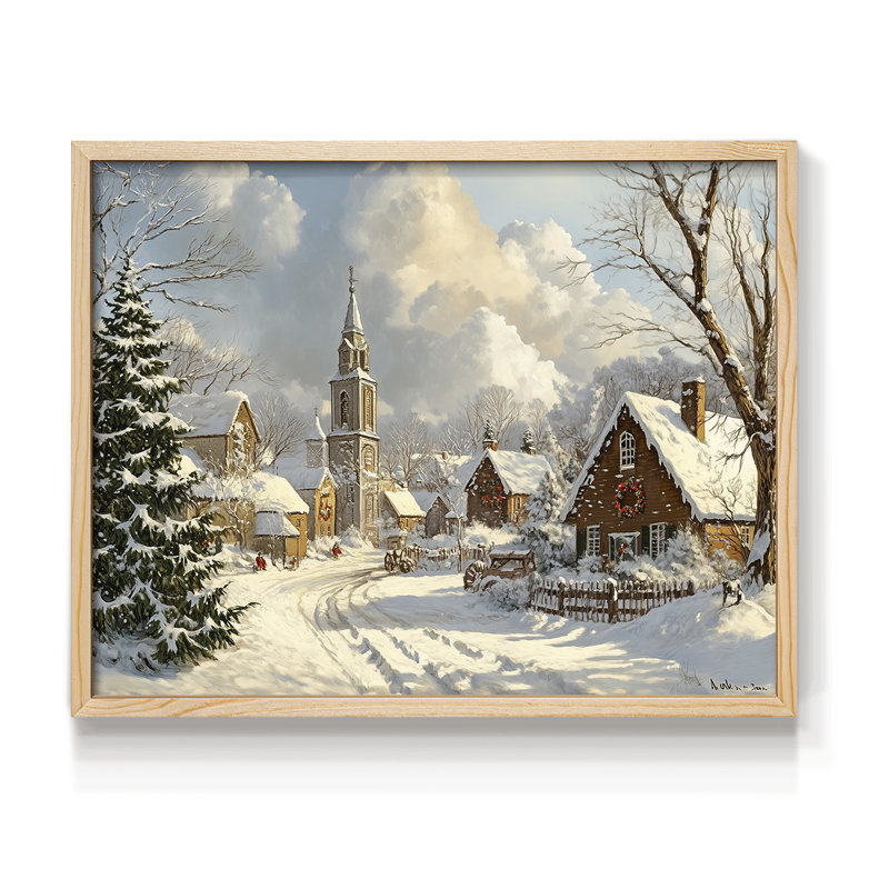 Chirstmas Art-CCXCII -Framed Print - Restickable, Naturel, H 22 po x l 28 po