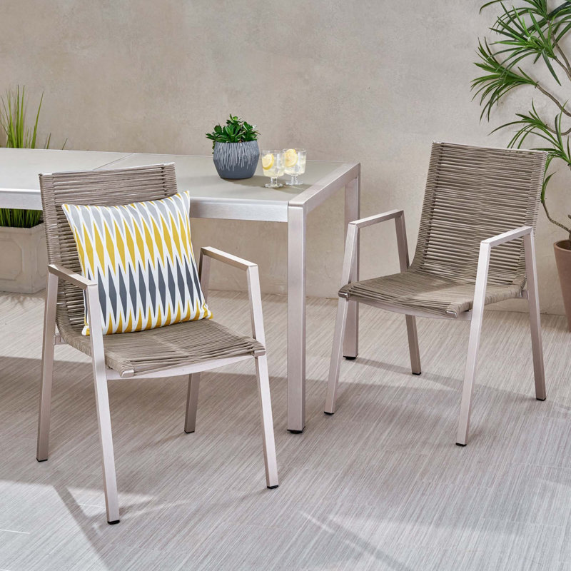Chaises de table à manger pour patio, Beige
