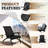 3-Piece Outdoor Patio Furniture Set, Folding Conversation Set with Coffee Table, Adirondack Chairs for Garden, Balcony, Backyard, Poolside, All-Weather Wicker Patio Chairs (Black Cushion)-1463729242