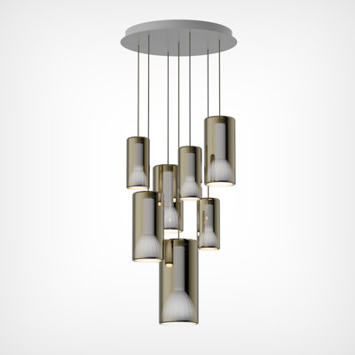 Lit Round Chandelier Pendants