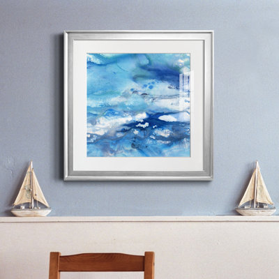 Marbled Blues - Picture Frame Painting
