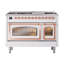 ILVE UN48FNMPEGG Nostalgie II Noblesse 48 inch Dual Fuel Range (8 Sealed Burners + Griddle, Triple Glass Door)-264993624-264993573-264993570
