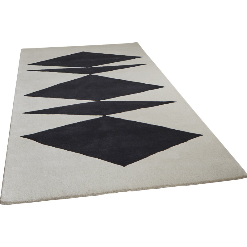 Inaluxe Lucia Hand Tufted Wool Black/Grey Rug, Rectangle 150 x 230cm