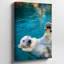 Toile, "Un ours polaire ludique flotte sereinement sur son dos", art mural-822865891