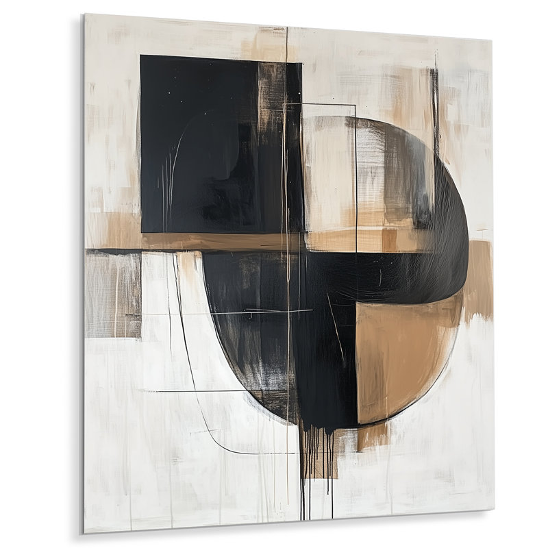 Compositions minimalistes et géométriques dans des tons naturels - décoration murale abstraite Mid-Century en métal