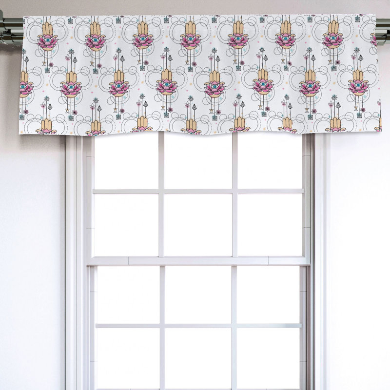 Sateen Floral Ruffled Window Valance