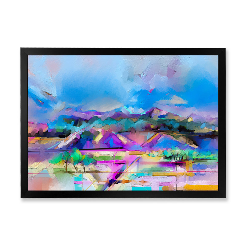Turquoise Storm Impression Iv - reproduction encadrée sur toile, Cadre noir, H 8 po x l 12 po x P 1 po