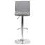 Tabouret de bar à hauteur réglable en vinyle avec siège roulé et base chromée Nusbaum-24677899