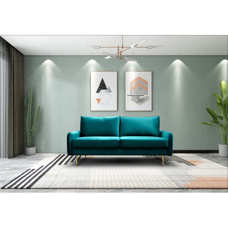 Siniard 70'' Upholstered Sofa, Dark Cyan 100% Polyester, 33.1" H X 70" W X 31.7" D