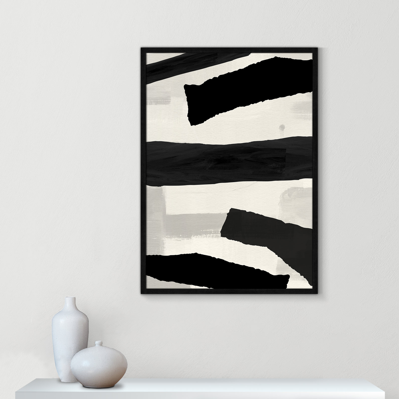 Mountain Paths I Print, 35.5" H x 25.5" W x 0.75" D, Black