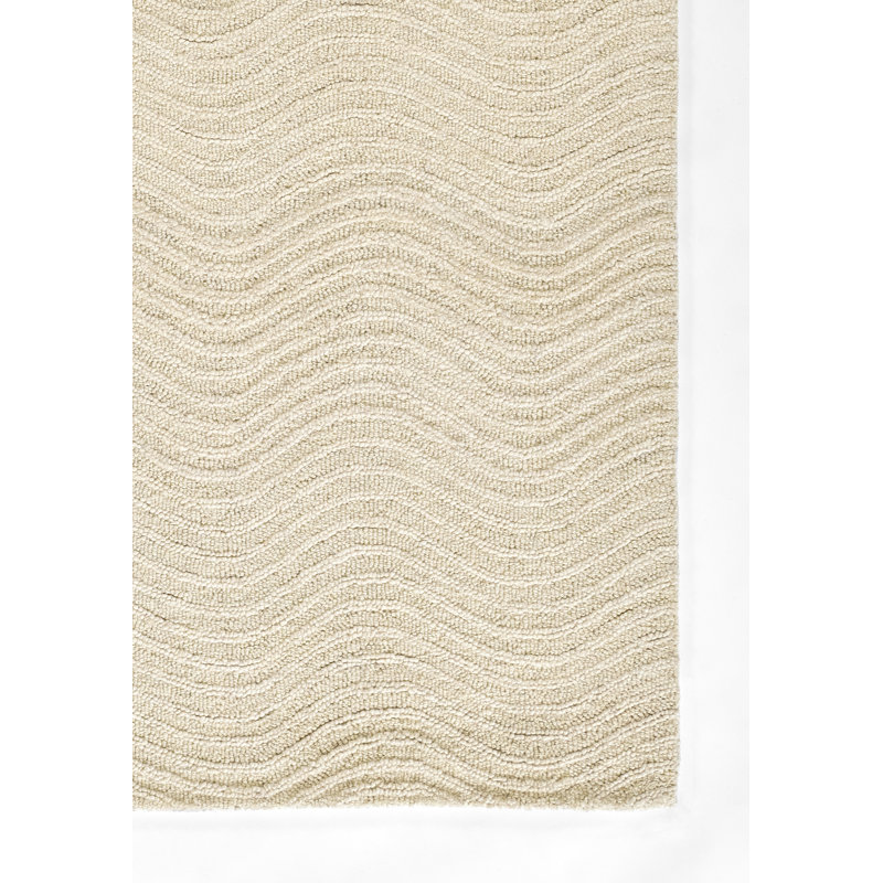 Hand Tufted Wool Geometric Rug, Rectangle 3'6" x 5'6"