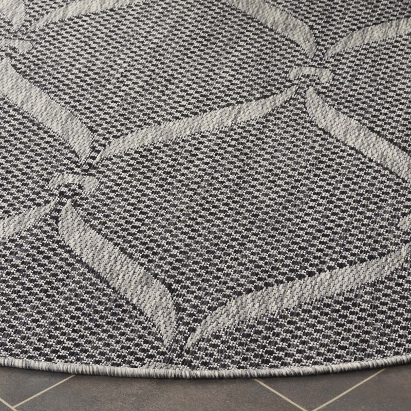 Tapis d'intérieur / extérieur à motif géométrique Nylie Performance, Rond 6 pi 7 po
