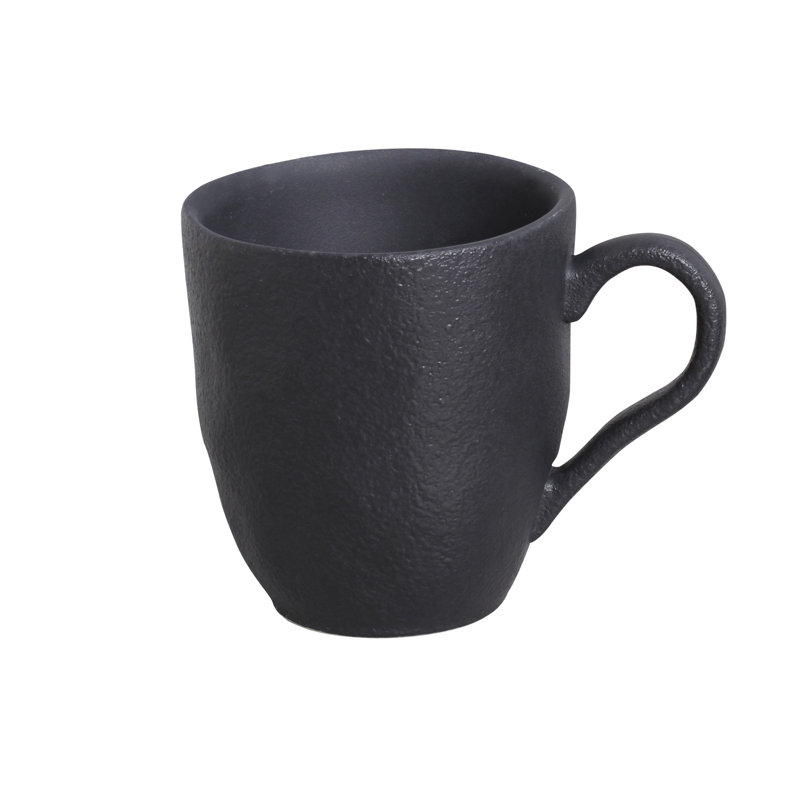 Tasse à café noir mat 9,2 oz en grès céramique - Va au micro-ondes, au four et au lave-vaisselle, par Porto Brasil, Noir mat