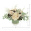 Hydrangea and Sedum Arranged in Ceramic Pot with Eucalyptus