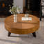 Table basse ronde 39,37 po avec espace de rangement, convenant au salon et au bureau, naturel-825285554-825285552