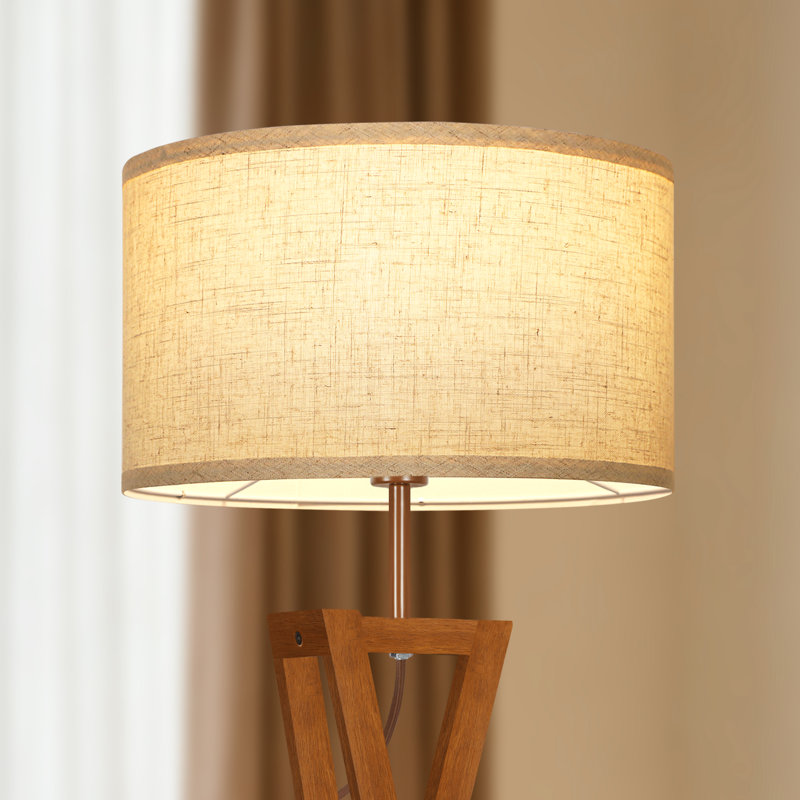 153cm Powder Coated Tripod Floor Lamp, Tan