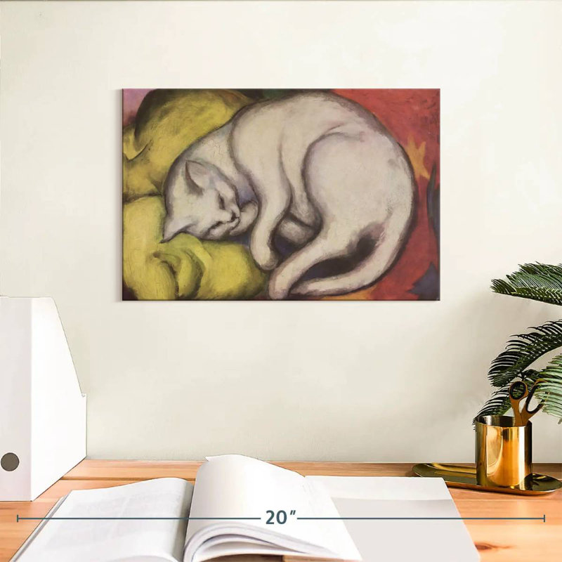Brampt, le chat blanc, H 8 po x l 12 po