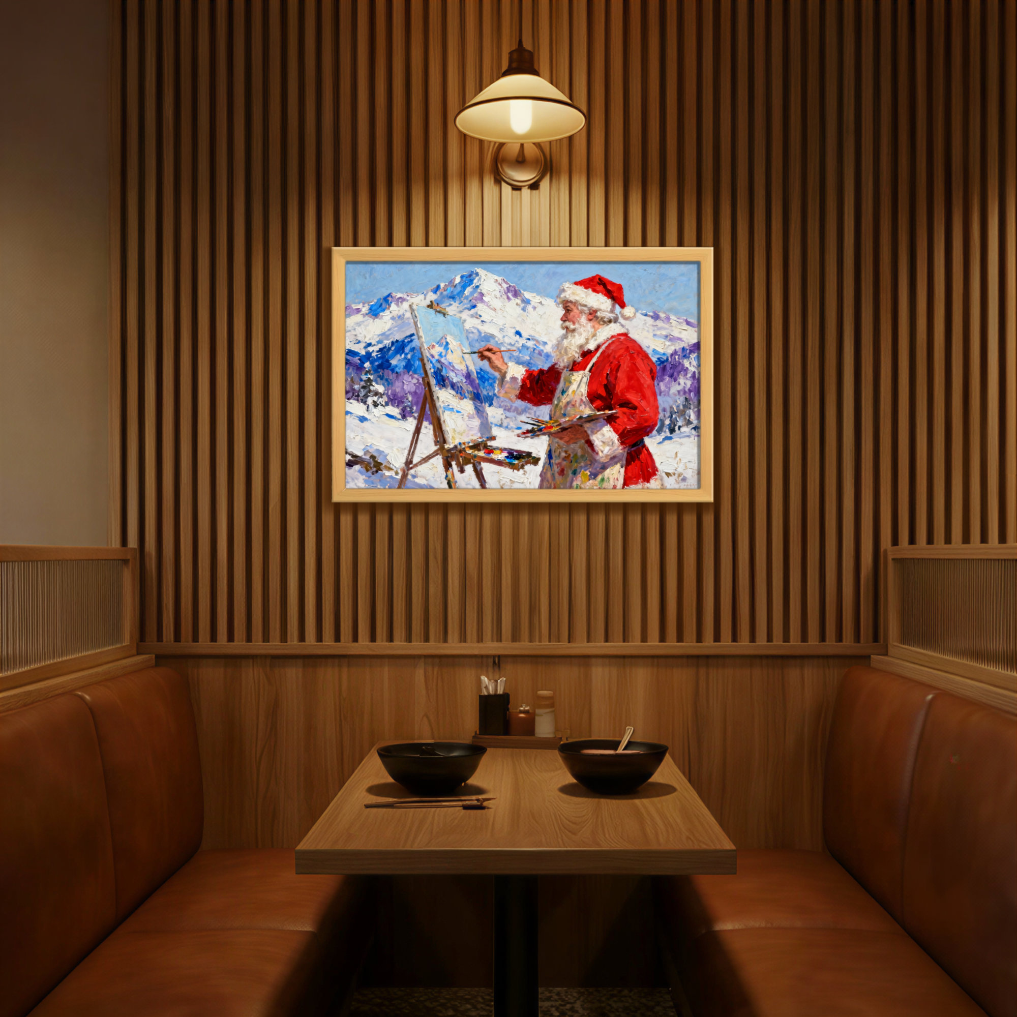 Red Barrel Studio® Christmas Santa Painting Winter Landscape Scene ...