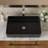 24"X16" Black Ceramic Rectangular Vessel Bathroom Sink