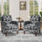 29" Wide Floral Upholstered Armchair With Solid Wood Legs, Traditional Accent Chair-1316245196