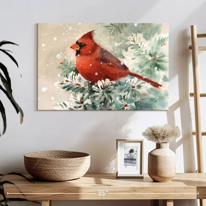 Cardinal Bird, 16" H x 24" W