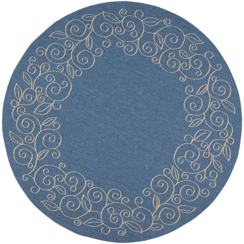 Herefordshire Performance Floral Indoor/Outdoor Area Rug, Round 7'1