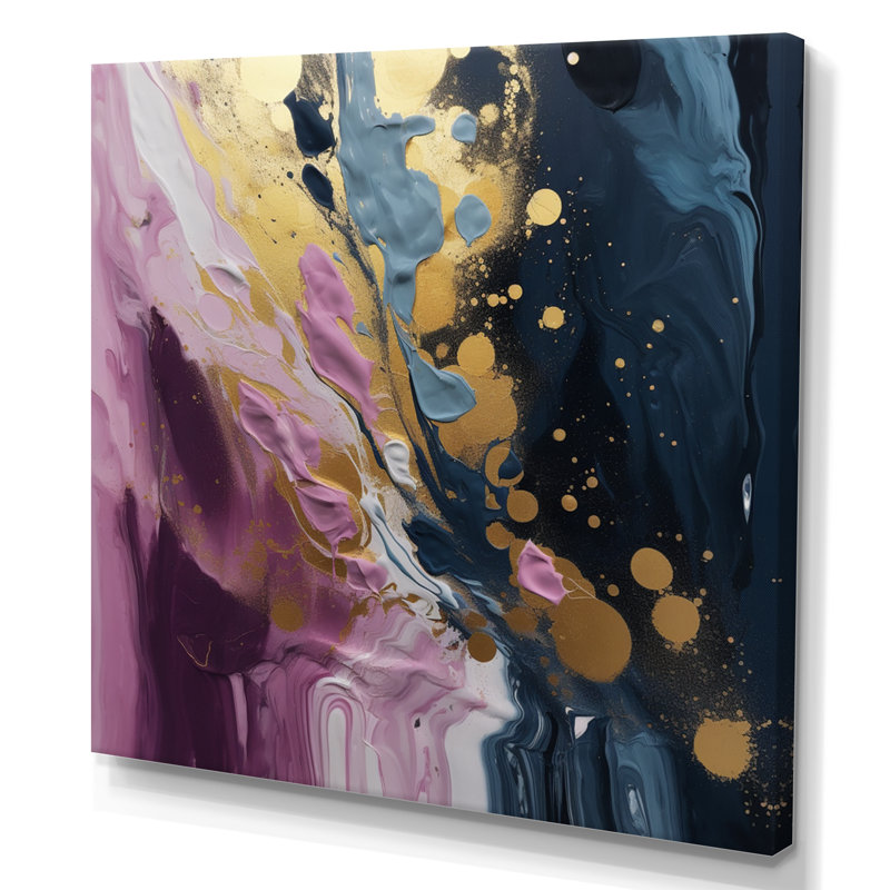 Kibby Purple And Blue Movements In Paint III On Canvas Print, 16" H x 16" W, Wrapped Canvas