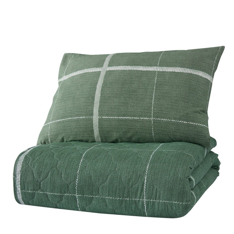 Cotton Plaid Coverlet Set