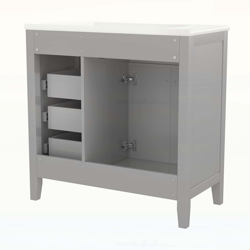 Meuble-lavabo polyvalent avec attrait élégant et rangement pratique
