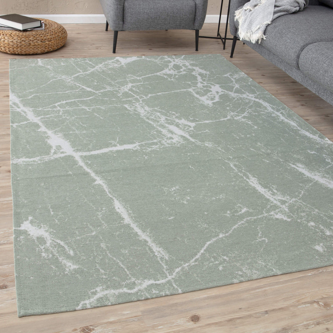 Carina Modern Washable Rugs in Green | 6954