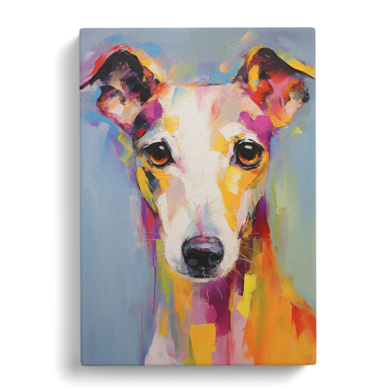 Whippet Impressionism - Wrapped Canvas, 50cm H x 35cm W x 3cm D