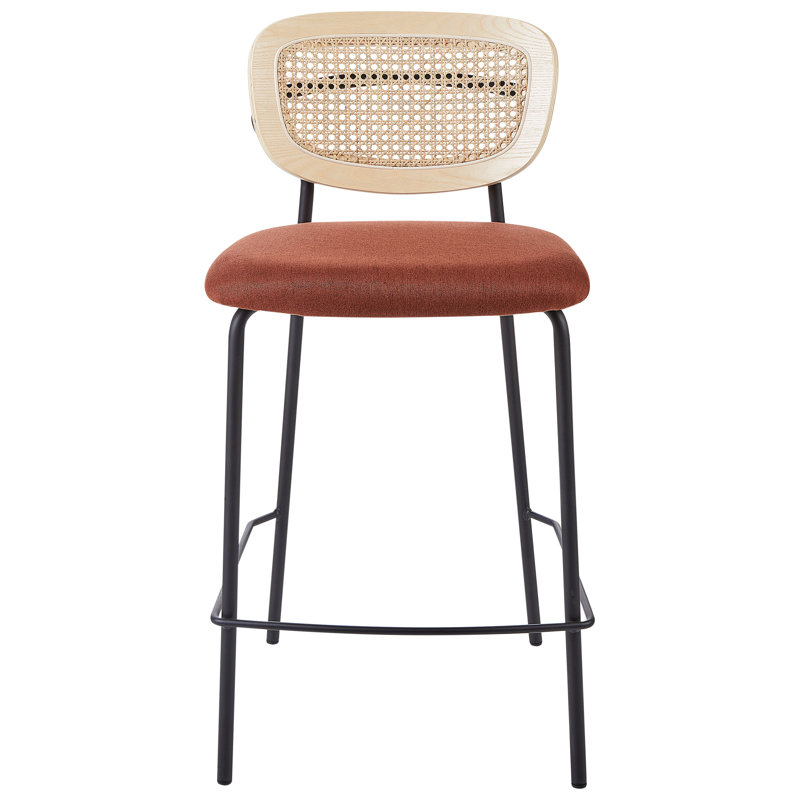 Altonette Upholstered Bar Stool, Orange