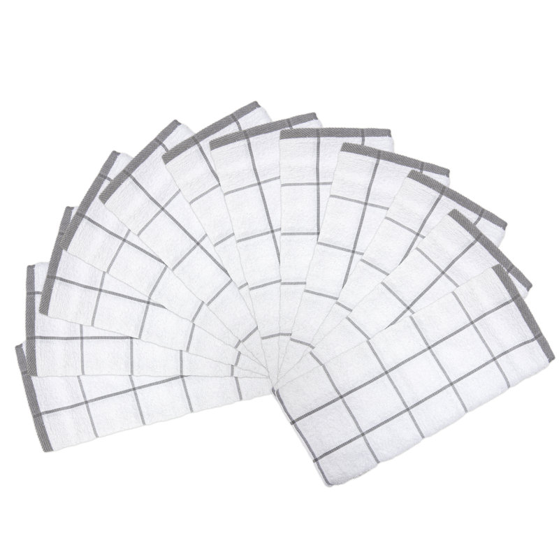 Serviettes de cuisine Cook's Lin 100% coton 15 x 25 (paquet de 12), Gris