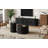 Wooden TV Stand & Coffee Table Set with Fluted Sliding Doors for TVs up to 75", Golden Handles Media Console with Cable hole, Farmhouse Round Center Table for Living Room, Black-162463498