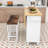 Adda Rustic Storage Kitchen Island Set with Expandable Drop-Leaf Tabletop and 2 Stools-1781461224