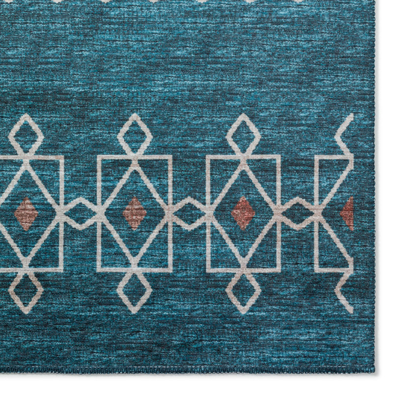Anber Chenille Washable Southwestern Indoor / Outdoor Rug, Rectangle 1'8" x 2'6"