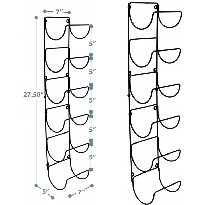 Matte Black Wall Mounted 6-Tier Iron Towel Rack